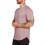 Brand gym clothing fitness t shirt men fashion extend hip hop summer short sleeve t-shirt cotton bodybuilding muscle tshirt man